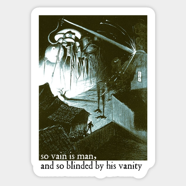 War Of The Worlds - So Vain Is Man Sticker by The Blue Box